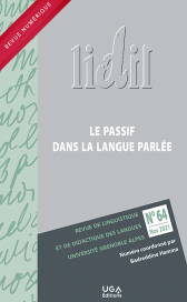 Lidil N°64 : Le passif dans la langue parlée
